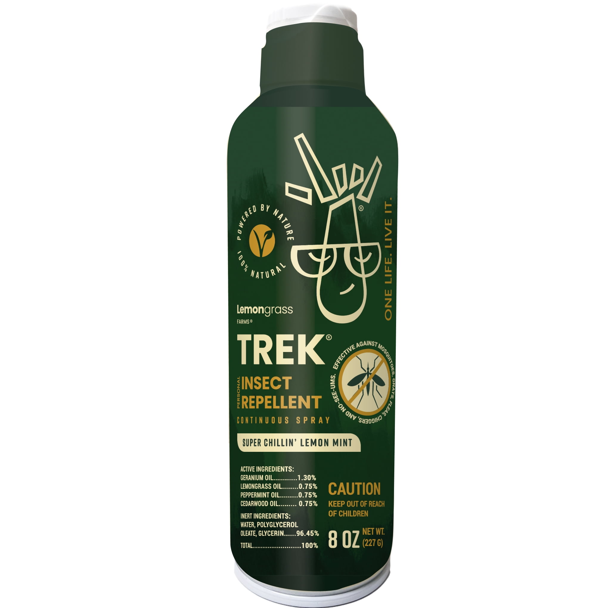 Lemongrass Farms Trek All Natural Insect Repellent, Continuous Spray, 8 oz