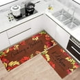thumbnail image 2 of Fall Gnomes Kitchen Rugs and Mats Anti Fatigue, Buffalo Plaid Pumpkins Kitchen Mat Set of 2 Piece, Home Sweet Home Seasonal Thanksgiving Holiday Low-Profile Floor Rug 17.7"X47.2"+17.7"X23.6", 2 of 5