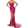 thumbnail image 1 of Women's Mermaid Evening Dress With Slit Sequins Prom Gown, 1 of 7