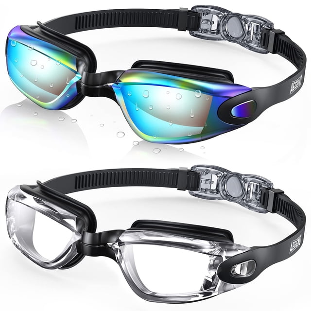 Paquete de 2 gafas de natación Aegend, sin fugas, para hombres y mujeres adultos