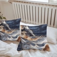 thumbnail image 7 of Waterproof Throw Pillow Covers Set of 2, 24x24 Inch Orange Navy Blue Decorative Pillowcases Outdoor Pillow Slip Cushion Covers Set for Couch Tent Marble Stone Abstract Art, 7 of 7