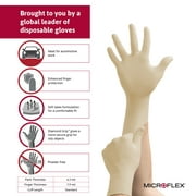 Diamond Grip MF-300-M Latex Powder-Free Disposable Gloves, Medium, Natural, 6.3 mil Palm / 7.9 mil Finger, 100/Box, 10 Boxes/Case