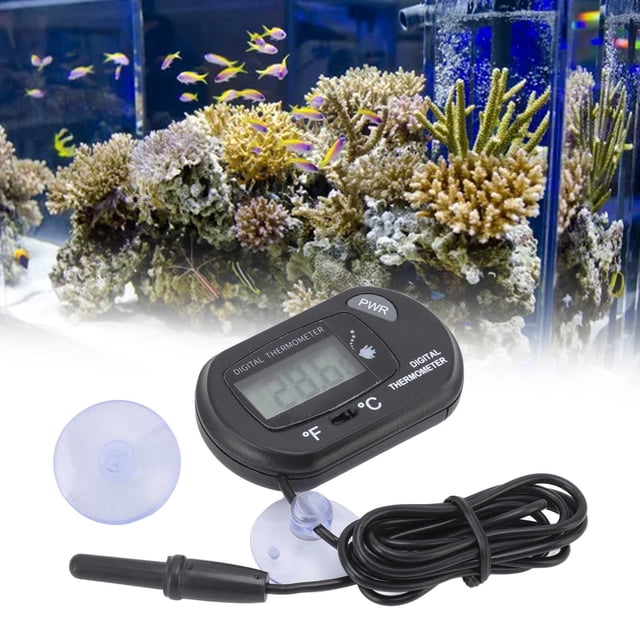 Aquarium Thermometer, High Accuracy Waterproof Probe Easy To Read Sensitive Digital Thermometer Multifunctional for Aquarium