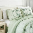 thumbnail image 3 of Chezmoi Collection Allery 7-Piece Floral Botanical Comforter Set Full, Floral Embroidery Multicolor Soft Pastel Green White Floral Leaves Printed Microfiber Lightweight Bedding Set, 3 of 9