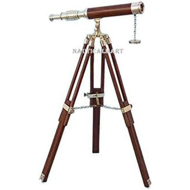 Nauticalmart Floor Standing Brass Harbor Master Telescope 30 Pouces - Bois par Nauticalmart