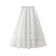 thumbnail image 1 of Gupgi Women Tutu Long Skirts Multilayer Solid Color High Waist Mesh Swing Cake Skirt, 1 of 7