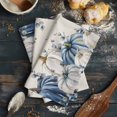 thumbnail image 6 of Blue Pumpkins Fall Kitchen Towels Set of 4, Water Absorbent Dish Towel, Thanksgiving Eucalyptus Leaf Rustic Decorative Hand Towels - Quick Drying Cloth for Cooking Baking, 18x28 Inch, 6 of 8
