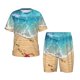 thumbnail image 1 of Fotbe Tropical Beach With Starfish Pijama Estampada de 2 Piezas para Niños – Ropa de Dormir de Manga Corta Cómoda para Niños y Niñas, Camiseta y Shorts de Algodón-3X-Large, 1 of 6
