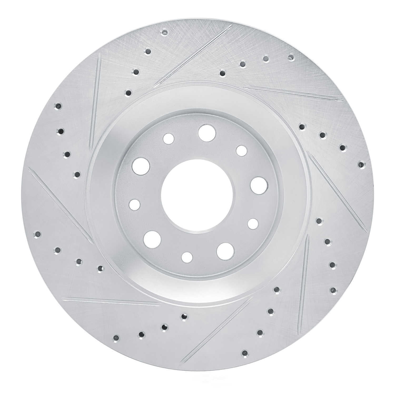 Dynamic Friction Company 631-42038R DFC Brake Rotor - Drilled And Slotted - Silver