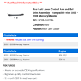thumbnail image 2 of Rear Left Lower Control Arm and Ball Joint Assembly - Compatible with 2005 - 2008 Mercury Mariner 2006 2007, 2 of 2