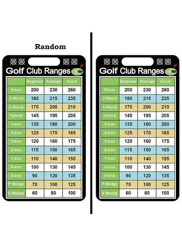 Golf Club Range Chart Card 2x3.5inch Golfers Quick Reference Distance Card Golf Club Range Estimation Sheet Golf Yardage Guide Card Golf Club Game Scorecard 10Pcs