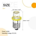 thumbnail image 2 of Uxcell E10 Screw Base LED Bulb DC 24V 0.25W Hollow Head Mini Diffuse Light Yellow 10Pack, 2 of 6