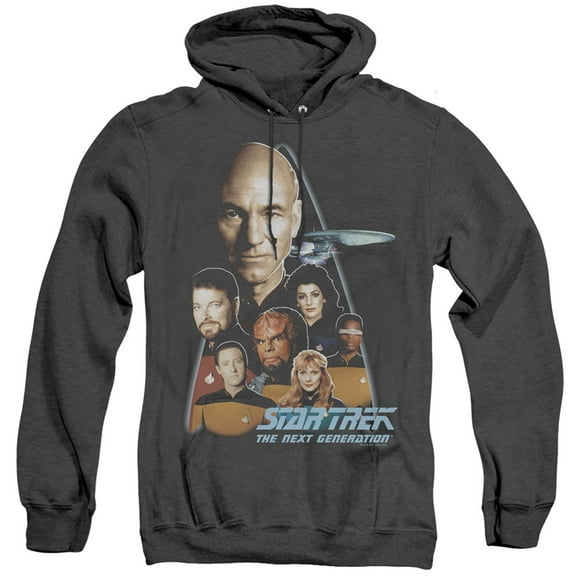Star Trek The Next Generation Adult Heather Hoodie Sweatshirt Black