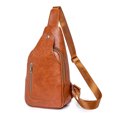 thumbnail image 2 of Nueva mochila de moda para el pecho para mujer y hombre, bolso bandolera de cuero suave de lujo estilo retro, bolso bandolera informal para deportes al aire libre, bolso de mano para mujer, 2 of 5