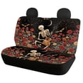 thumbnail image 2 of FOR U DESIGNS Skull Rose Spider Web Print Car Seat Cover 4 Pieces Non-Fading Car Seat Cushion Wear-Resistan Split Bench Compatible Car Interior Covers Automotive Accessories, 2 of 7