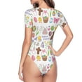 thumbnail image 4 of Fotbe Women Short Sleeve Bodysuit Round Neck Happy Easter1 Bodysuit For Women Round Neck Scoop Neck Long Sleeve Stretch Tops Jumpsuit-Xx-Large, 4 of 9