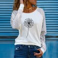 thumbnail image 1 of ICHUANYI Clearance Fashion Woman Long Sleeve T-Shirt Printing Lace Sweatshirt Loose Blouse Tops ICHUANYI "ICHUANYI", 1 of 8