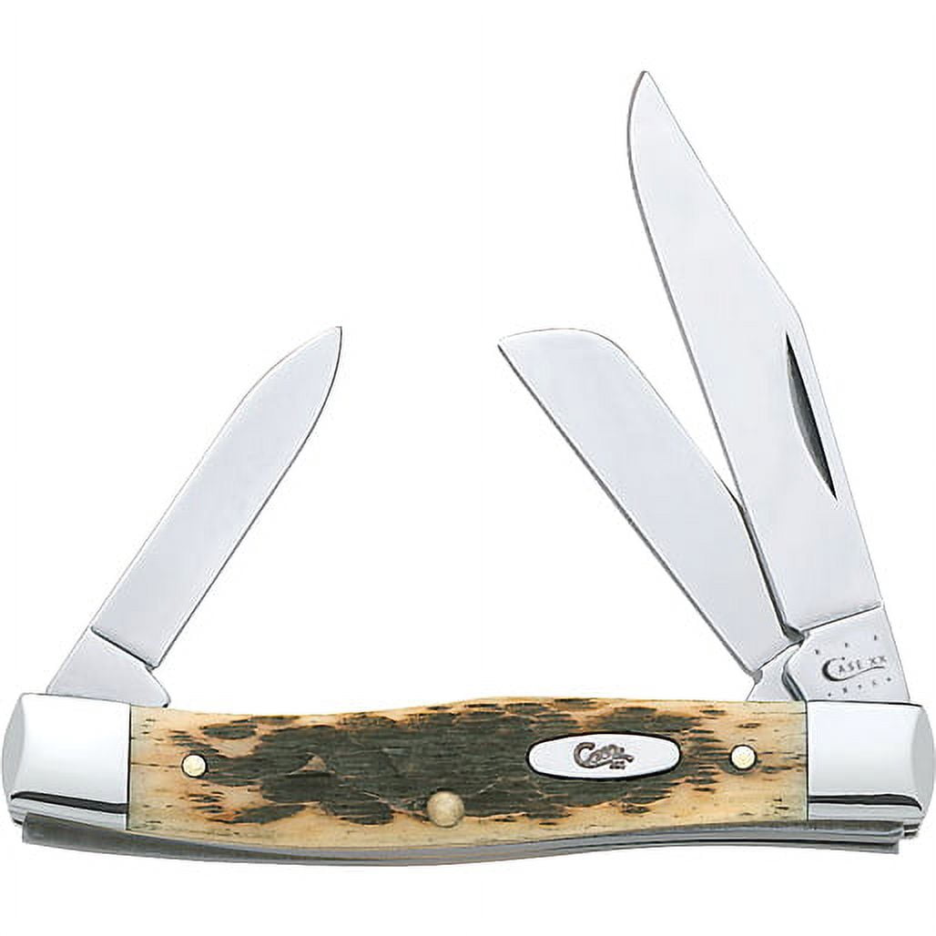 Case Peach Seed Jig Amber Bone CS Medium Stockman with Pen Blade 00079