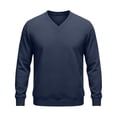 thumbnail image 4 of Mens V-Neck Sweatshirts, Lightweight Sweatshirt No Hood for Men Casual Fall Solid Color Long Sleeve Fleece Pullover Tops, M, 4 of 6