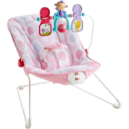 Fisher-Price Baby's Bouncer with Removable Toy Bar, Pink
