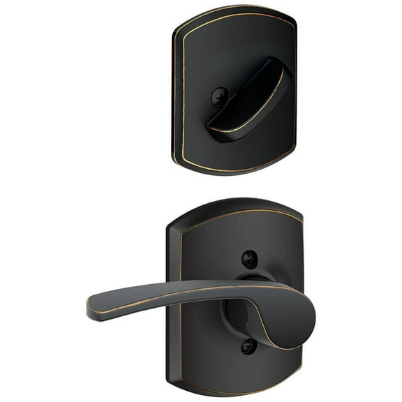 Schlage F94-Mer-Grw-Rh Merano Right Handed One-Sided Dummy Interior Pack - Bronze