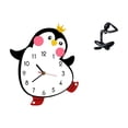 thumbnail image 1 of Precioso reloj de pared de madera con forma de pingüino pensador, escultura decorativa abstracta, adorno de mesa moderno y multifuncional para dormito, 1 of 8