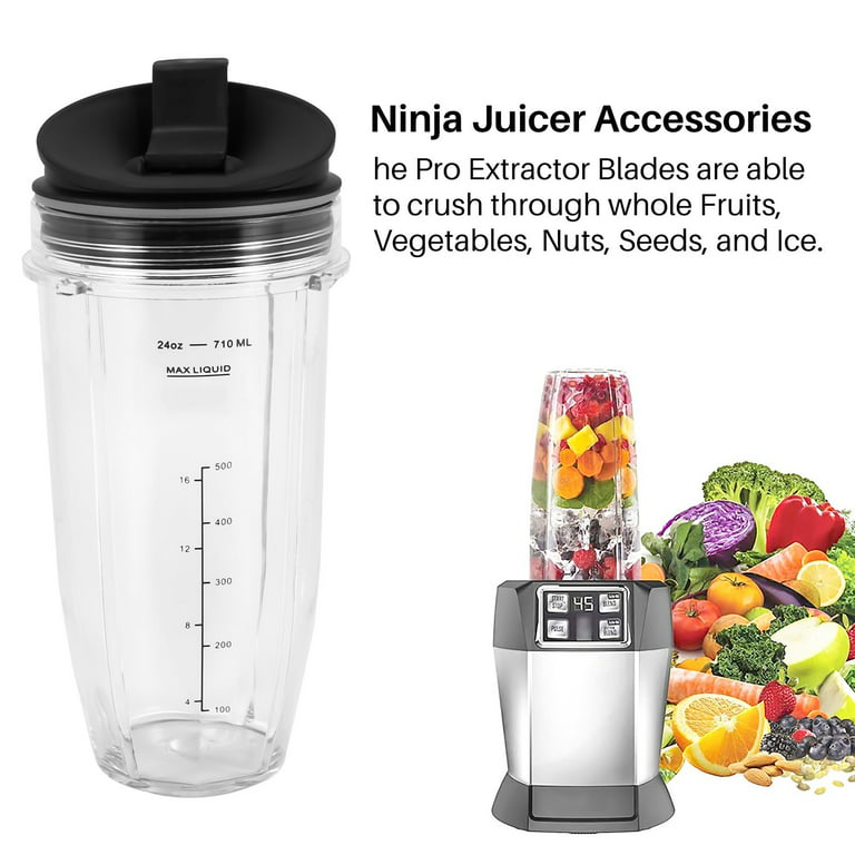 Blender Cups for Ninja Blender, 24OZ Cup with Sip & Seal Lids, Compatible  with Nutri Ninja Auto IQ Series Blenders BL450 BL454 BL456, BL480, BL490