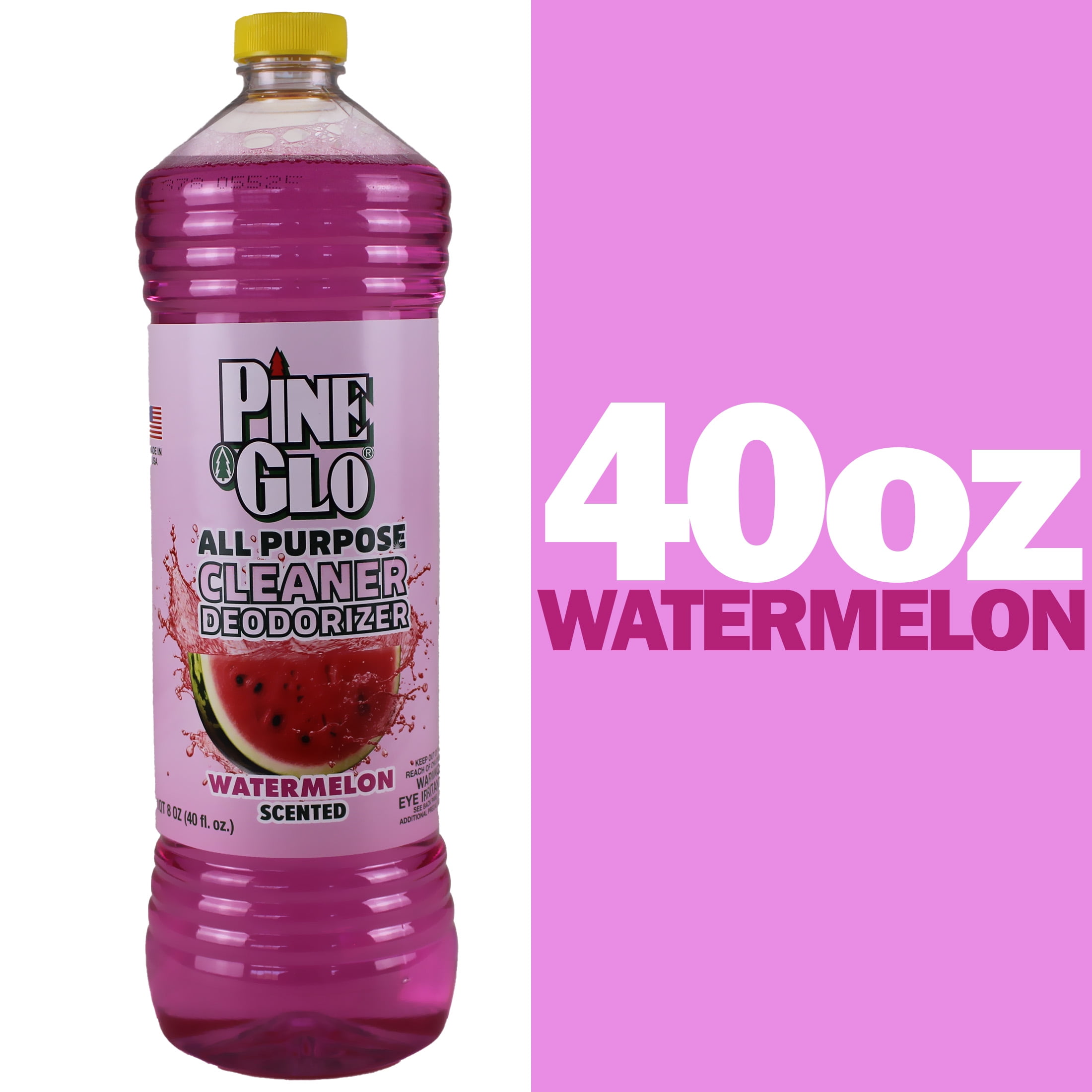 Pine Glo All Purpose Multi-Surface Cleaner Deodorizer, Pourable, Watermelon Scent, 40 fl oz