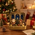thumbnail image 3 of Mini Nativity Set in a Tin Box - Handcrafted Pocket Size Christmas Diorama Scene Gift Tin - Miniature Holiday Figures, Christmas Decoration Indoor for Home Gifts Decor Design A, 3 of 6
