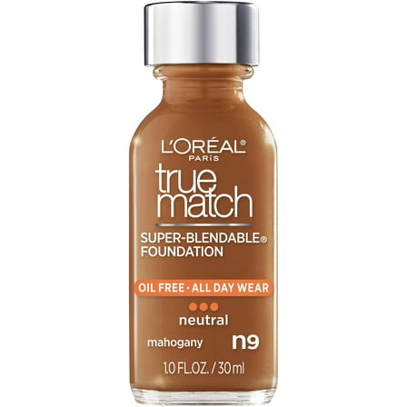 L'Oreal Paris True Match Super-Blendable Liquid Foundation, Mahogany N9 - Flawless Complexion in a Bottle!