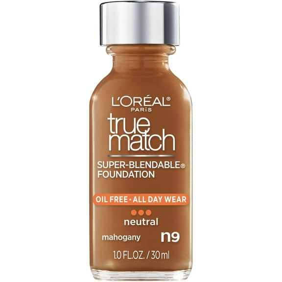 L'Oreal Paris True Match Super-Blendable Liquid Foundation, Mahogany N9 - Flawless Complexion in a Bottle!
