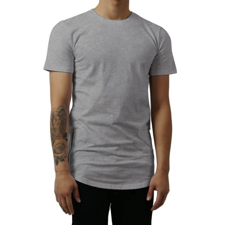 Men's Premium Hip Hop Longtail T shirt with Side Zippers