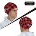 thumbnail image 6 of Xecao Red Buffalo Plaid Print Knit Hat,Winter Beanie for Men Women, Beanie Soft Warm Ski Stocking Cuffed Cap, 6 of 7