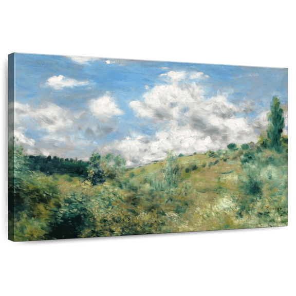 Elephant Stock The Gust Of Wind Wall Art - Horizontal Canvas Wall Art - Living Room Wall Decor - Abstract Canvas - Green And Blue Decor By Pierre Auguste Renoir - 12" x 8"