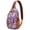 Chic, variant on Rustic Paisley Ornament Sling Backpack, Vintage Bohemian Crossbody Shoulder Bag with Colorful Floral Pattern, Lightweight Travel Hiking Daypack