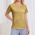 thumbnail image 6 of Chemo Port Shirts for Women Short Sleeve Tear Away Shirts with Drain Pockets Rotator Cuff Tops Shoulder Surgery Shirts for Women Chemo Port Adaptive Cloth, 6 of 8