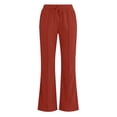 thumbnail image 6 of GUACER No Boundarie Women's Cotton Linen Pants High Waisted Wide Leg Trousers with Drawstring Front Seam Palazzo Pants, 6 of 7