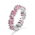 thumbnail image 2 of 6 Color Irregular Cz Band Women's Stainless Steel Wedding Silver Ring Size 6-9, 2 of 8