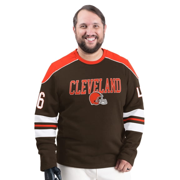 Men's G-III Sports by Carl Banks Brown Cleveland Browns Adaptive Lord Stanley Crewneck Sweatshirt
