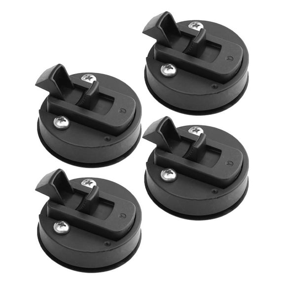 FRCOLOR Black ABS Door Lock Latches with Keys for Extra Safety on Household Doors and Hatches 4 Pcs