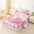 thumbnail image 2 of Erosebridal Happy Easter Girls Twin Sheet Sets, Pink Flower Bow Bedding, 3 Pieces, 2 of 5