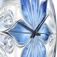 thumbnail image 3 of Designart "Fractal Flowers in Turquoise and White I" Modern Geometric Oversized Wall Clock, 3 of 5
