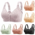 thumbnail image 2 of Npasoilc front open bras for women full coverage bra no Underwire Women's Solid Color Steel Ring Oversized Gathering Underwear Daily Bra, 2 of 3