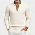 thumbnail image 2 of StSilkitty Mens Long Sleeve Sweatshirts Textured Crew Neck Button Sweatshirt Lightweight Fashion Pullover Shirts, 2 of 9