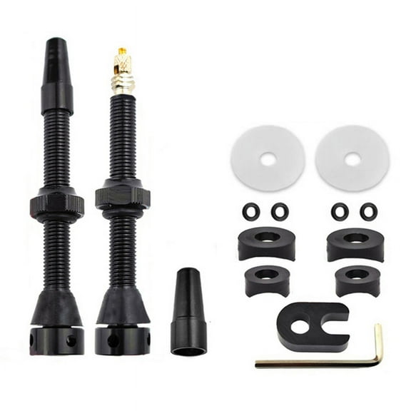 Tubeless Air Valve, for Mountain Road Bike Tubeless Rim Valves Set Cycling Replacement Parts Attachment Black-60mm,Black