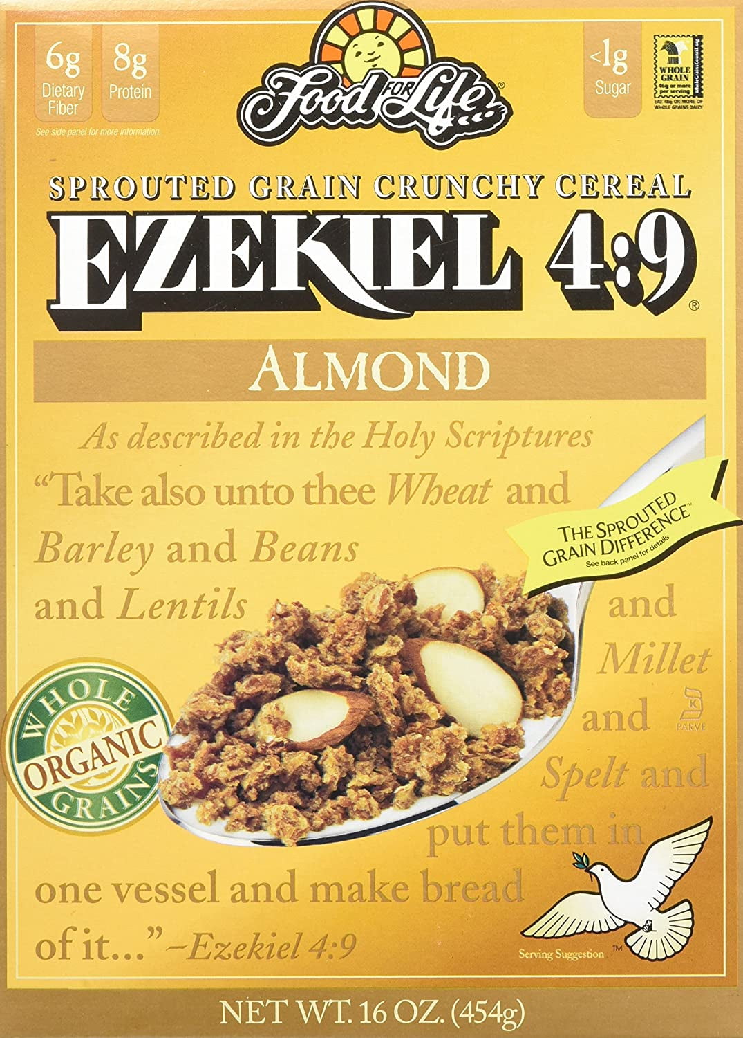Food For Life, Ezekiel 49, Sprouted Whole Grain Cereal, Almond, 16 oz