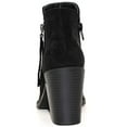 thumbnail image 5 of Women's Chunky Stacked Heeled Booties Side Zipper Suede Ankle Boot Black 9, 5 of 5