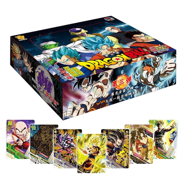 Tarjeta de colección de Dragon Ball para niños, tarjetas Flash brillantes, Son Goku, Saiyan, Vegeta, Proxy comercial, Gam, Anime, Batalla, juguete de regalo