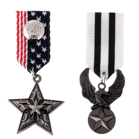 Segolike 2pcs USA/British Navy Style Star Soaring Lapel Costume Brooch