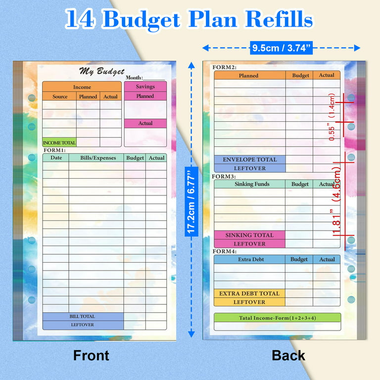 Snap-in Refill Pages Budget Planner Overview 12 Pack A5
